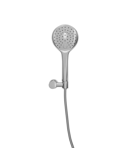 UniMatch hand shower set with 3-position hand shower, Ø 12 cm, shower hose and tiltable wall bracket, chrome 