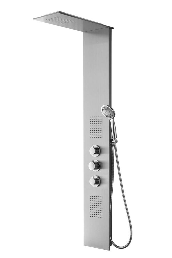 Columna de ducha termostática Ontario 150x22 cm acero inoxidable