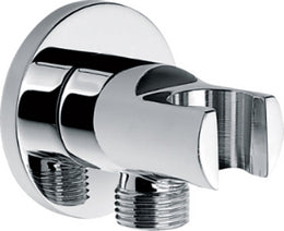 UniMatch wandaansluitbocht met handdouchehouder rond 1/2" chroom - WDtegels