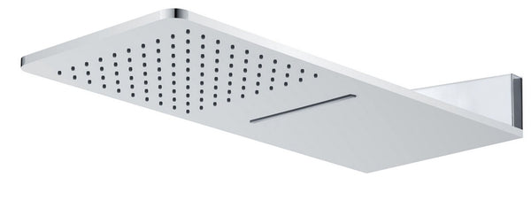 Ducha de techo de pared con cascada | Cuadrada | 60x25cm | Cromo