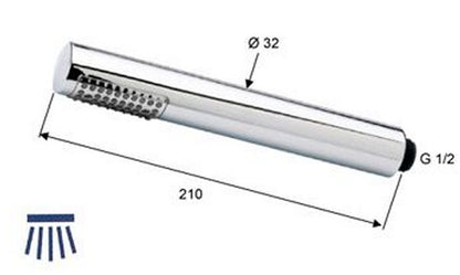 Wiesbaden chroom ABS handdouche rond 1/2''