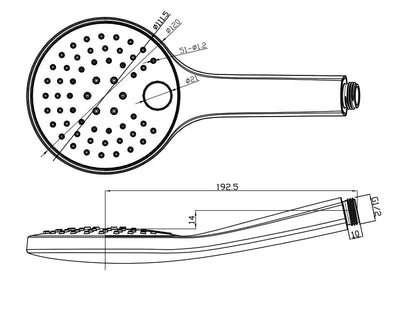 Wiesbaden Clic chroom ABS handdouche rond 1/2''