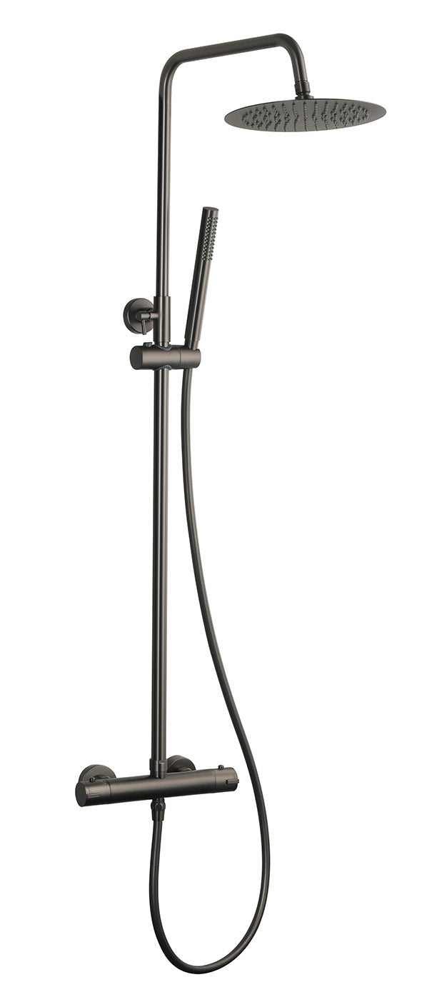 Sen eco thermostatische regendoucheset opbouw gunmetal - WDtegels