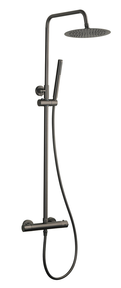 Sen eco thermostatische regendoucheset opbouw gunmetal - WDtegels