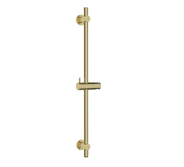 UniMatch sliding bar with water connection 76.5 cm brushed brass PVD