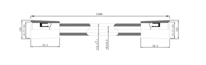Maattekening UniMatch glijstangset compleet met handdouche 3 standen Ø12cm Gunmetal - tekening 3