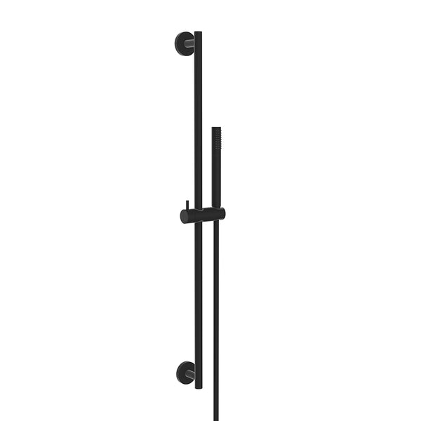 UniMatch glijstangset compleet met staafhanddouche 1 stand | Mat zwart | 75cm