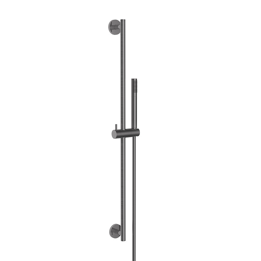 UniMatch glijstangset compleet met staafhanddouche 1 stand gunmetal - WDtegels