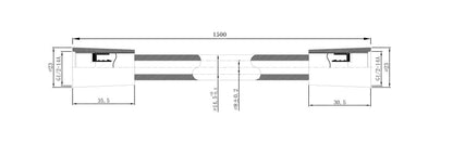 UniMatch glijstangset compleet met staafhanddouche 1 stand | Geborsteld brons koper | 75cm