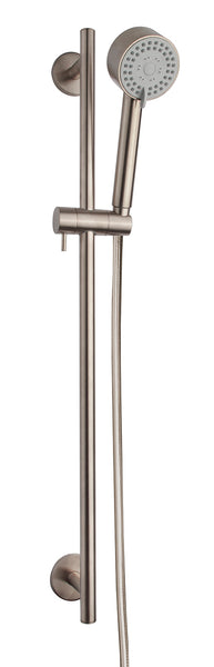 UniMatch Cadans glijstangset compleet met handdouche 3 standen Ø 8 cm geborsteld staal PVD