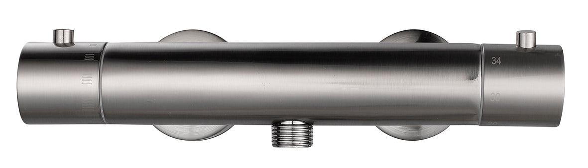 Rio thermostatische douchemengkraan 12 cm geborsteld staal - WDtegels