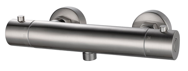 Rio thermostatische douchemengkraan 15 cm geborsteld staal