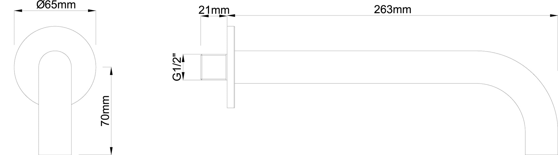 Wiesbaden inbouw-uitloop rond 25cm 1/2'' geborsteld staal - WDtegels