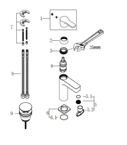 Salas wastafelkraan met waste chroom 8718053679518