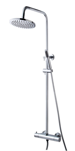 Wiesbaden Caral douche-opbouwset + thermostaatkraan chroom