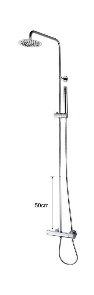 Caralda Eco thermostatische regendoucheset opbouw chroom - WDtegels