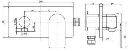 Wiesbaden Lima inbouw eenhendel douchemengkraan chroom