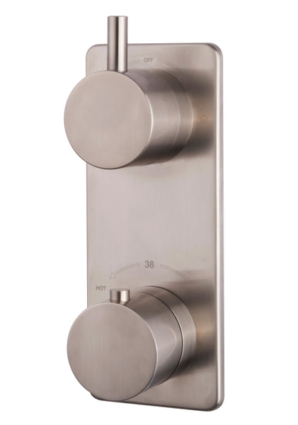 Rivaro built-in thermostat 2-way brushed steel PVD