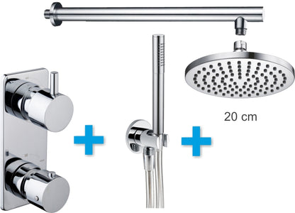 Wiesbaden one-pack inbouwthermostaatset type 2 CHR (20cm) - WDtegels