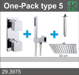 Wiesbaden one-pack inbouwthermostaatset type 5 CHR (20cm)