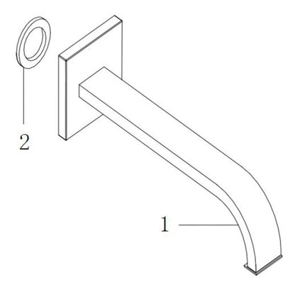 Wiesbaden inbouw-uitloop vierkant 20cm 1/2'' chroom - WDtegels