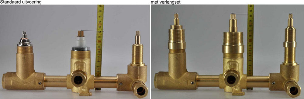 Caral/Rombo 2-weg verlengset inbouwthermostaat - WDtegels