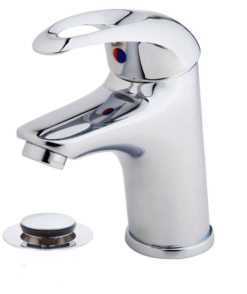 Athos wastafelkraan met waste chroom