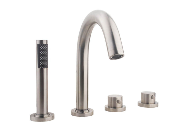 Wiesbaden Caral 4-gats badrandthermostaat geborsteld staal afbouwset