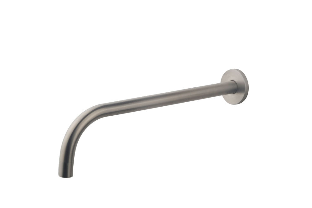 Slim 18mm uitloop rond 30cm 1/2" geborsteld staal PVD