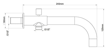 inbouw-baduitloop met omstel rond 23cm | Chroom