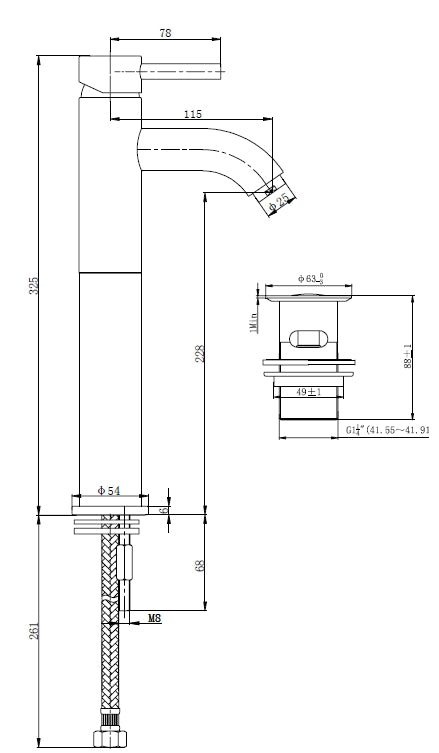 Cadans XL wastafelkraan met waste chroom 8718053671888