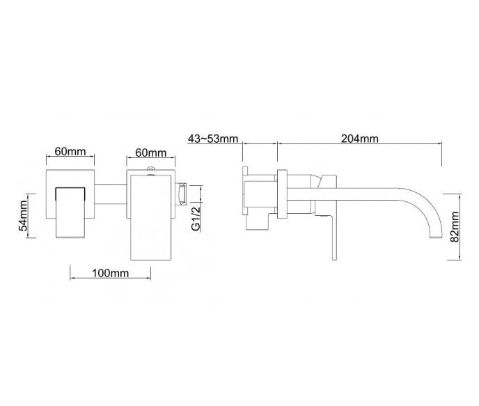 Wiesbaden Rombo inbouw-wastafelmengkraan eenhendel chroom