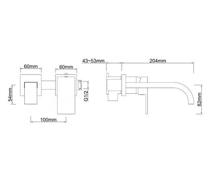 Wiesbaden Rombo inbouw-wastafelmengkraan eenhendel chroom