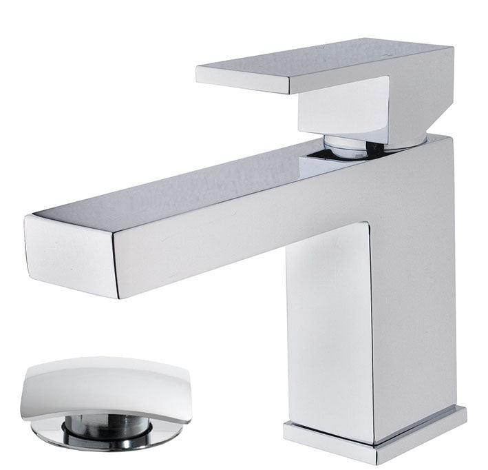 Rombo wastafelkraan met clickwaste chroom - WDtegels