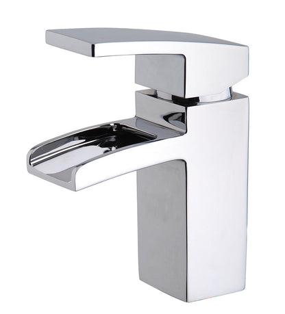Wiesbaden Rombo waterval-wastafelkraan+ clickwaste chroom - WDtegels