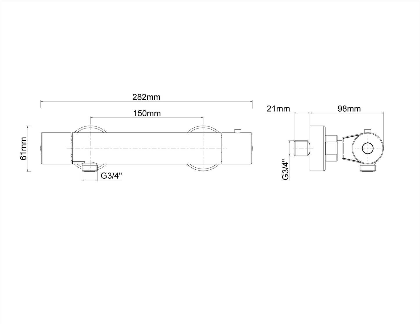 Eco cool touch thermostatische douchemengkraan 15 cm chroom 8719956084218