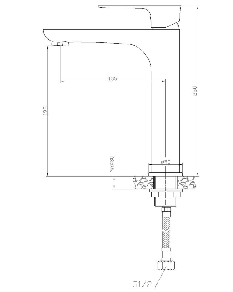 Casma XL wastafelkraan chroom 8718858075041