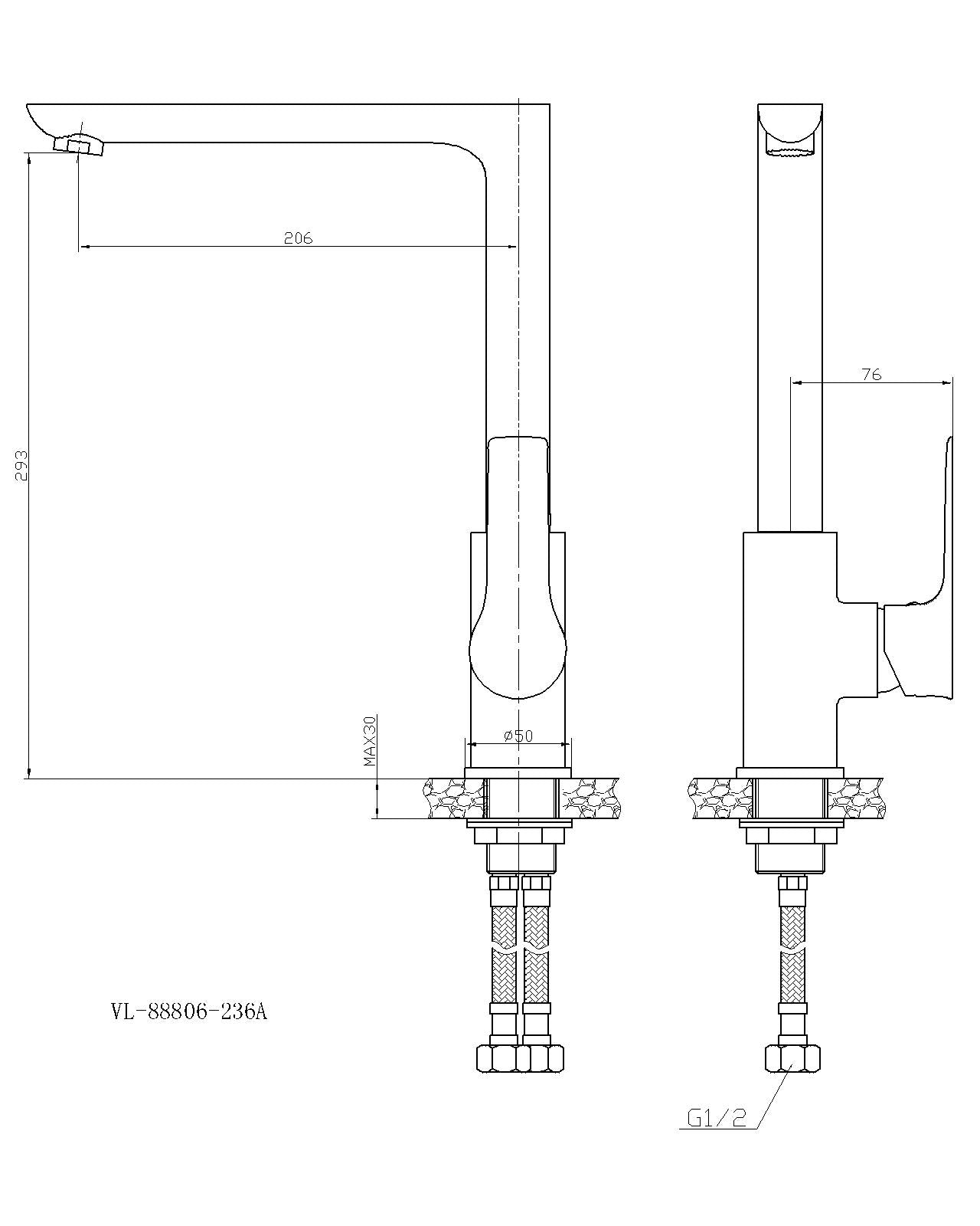 Casma keukenkraan zwart/chroom 8718858075096