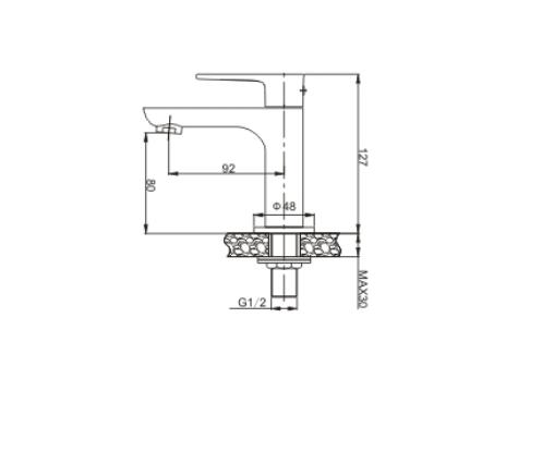 Wiesbaden Casma toiletkraan 1/2'' zwart/chroom - WDtegels