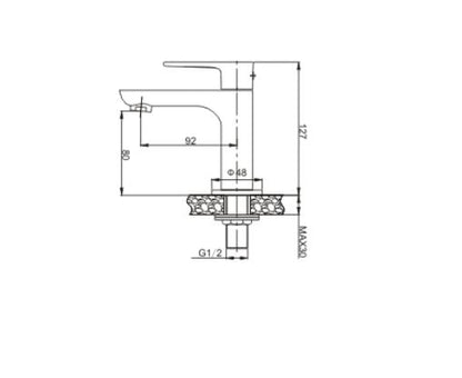 Wiesbaden Casma toiletkraan 1/2'' zwart/chroom - WDtegels