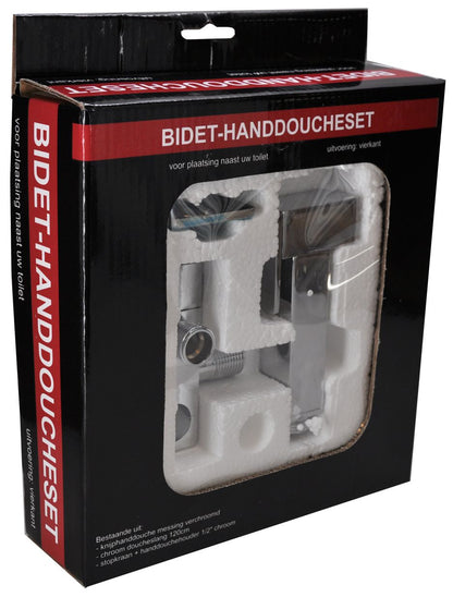 Wiesbaden chroom bidet-handdoucheset rond - WDtegels