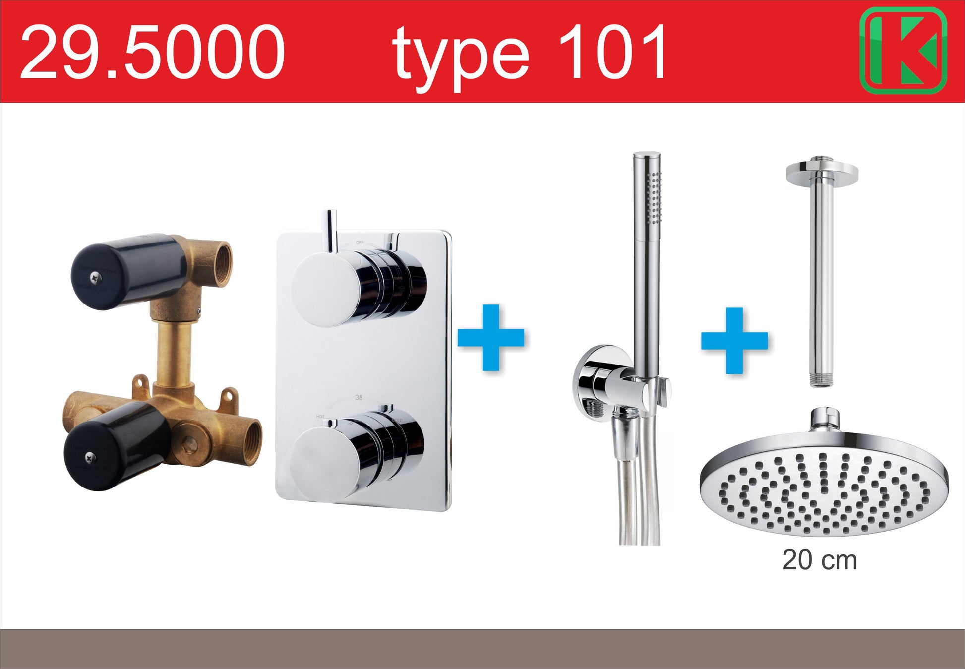 Caral inbouw douchemengkraan complete set type 5