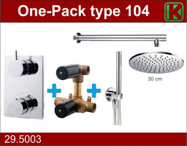 Wiesbaden one-pack built-in thermostat set type 104 CHR (30cm)