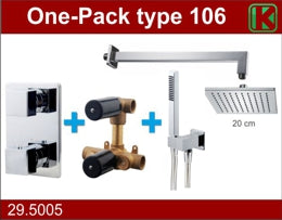 Wiesbaden one-pack inbouwthermostaatset type 106 CHR (20cm) - WDtegels
