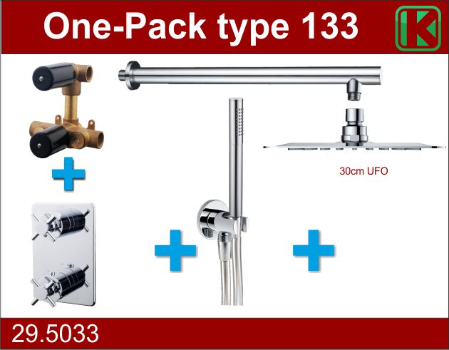 Wiesbaden one-pack inbouwthermost.set type 133 CHR (30cm ufo) - WDtegels