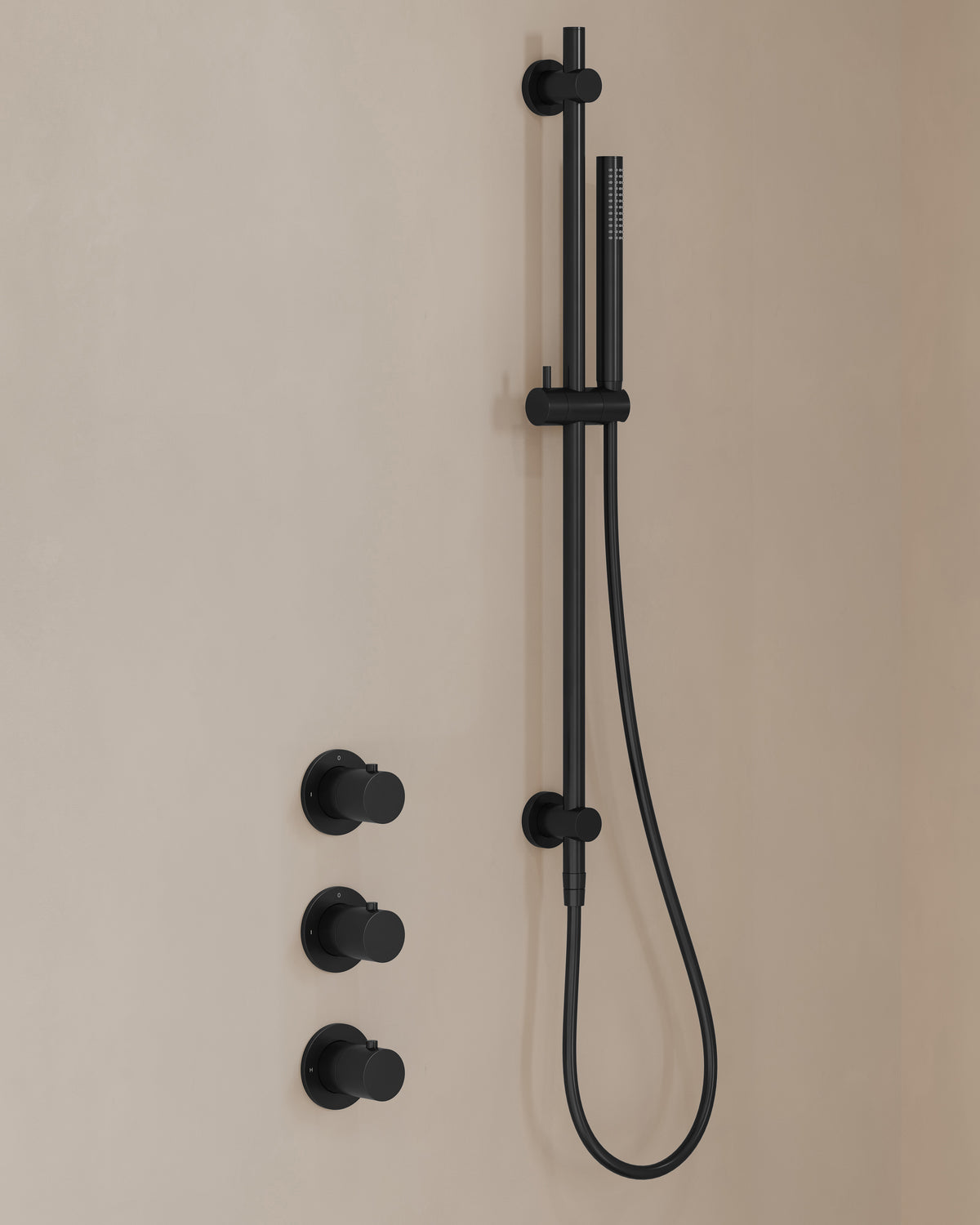 Caral inbouwthermostaatset 2 stopkranen mat zwart - afbeelding 2