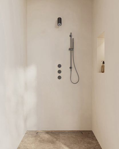 Caral inbouwthermostaatset 2 stopkranen gunmetal