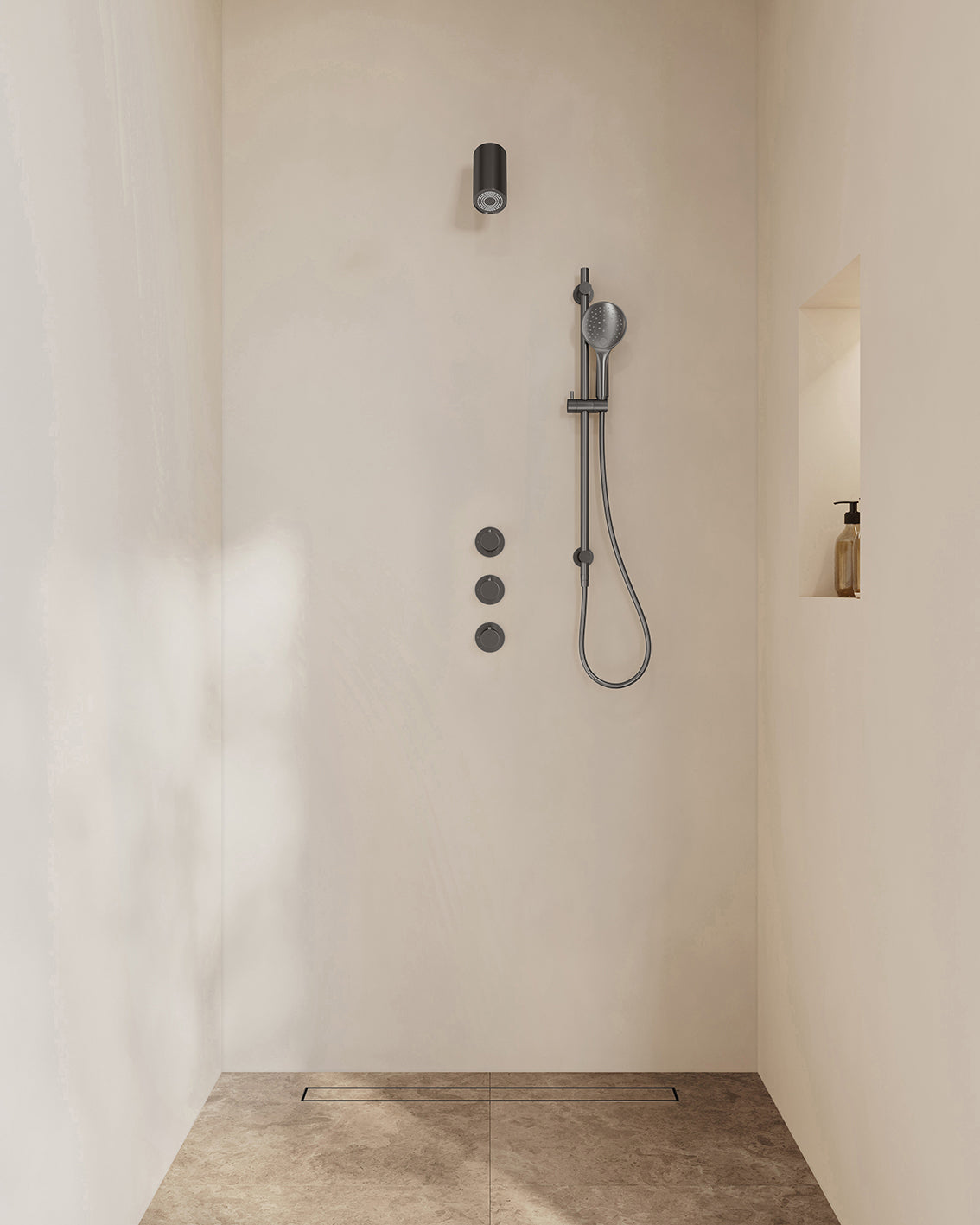Caral inbouwthermostaatset 2 stopkranen gunmetal