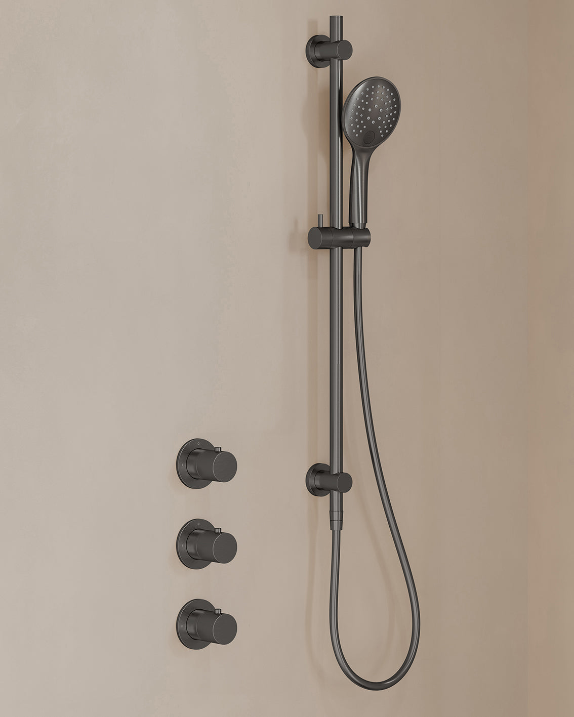Caral inbouwthermostaatset 2 stopkranen gunmetal - afbeelding 2