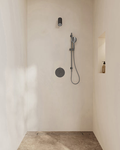 Caral inbouwthermostaatset 2-weg rond gunmetal